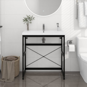 Bathroom Washbasin Frame Black Powder-coated iron
