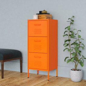 Storage Cabinet Orange Steel Medium Levelers Storage Ca...
