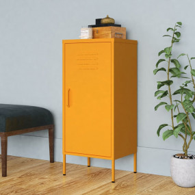 Storage Cabinet Mustard Yellow Steel Medium Storage Cab...