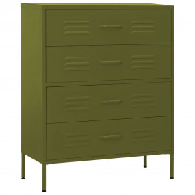 Chest Of Drawer Olive Green Steel Medium Height-Adjusta...