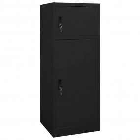 Imag:Saddle Cabinet Black Steel Large Height-Adjustable Shelves