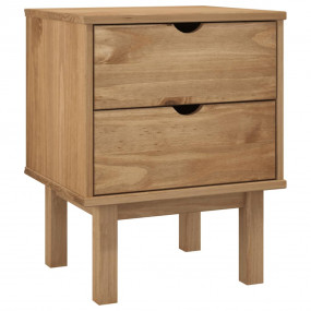 Bedside Cabinet Rustic Brown Solid pinewood 17.7 x 15.4...