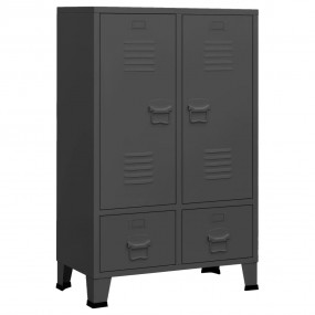Wardrobe Anthracite Steel Medium Wardrobe Rectangular