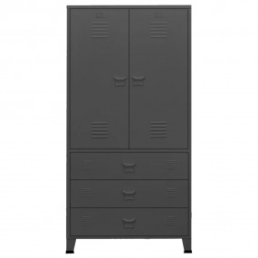 Wardrobe Anthracite Metal 35.4x19.7x70.9 in Wardrobe