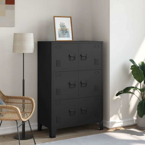Storage Chest Black Metal 45.3 in Height Storage Chest
