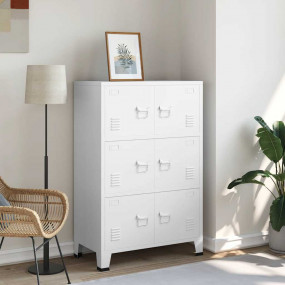 Storage Chest White Metal Medium Storage Chest Rectangu...