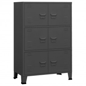 Storage Chest Anthracite Metal Medium Rectangular Indus...