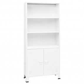 Bookshelf White Steel Medium Bookshelf Rectangular Indu...