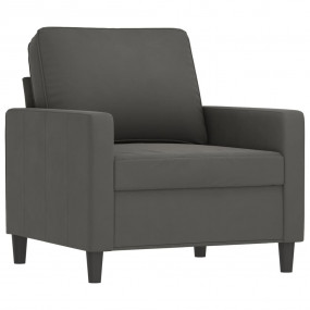 Sofa Chair Dark Grey Velvet (100% polyester), Metal, Pl...