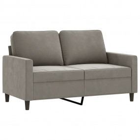 2-seater Sofa Light gray Velvet (100% polyester), metal...