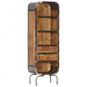 Highboard Brown Solid mango wood Tall Highboard Rectang...
