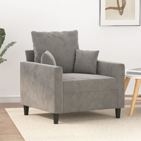 Sofa Chair Light Gray Velvet Single Modern Sofa Chair