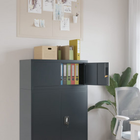 File Cabinet Anthracite Powder-coated steel 35.4x15.7x1...