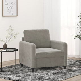 Sofa Chair Light gray Velvet (100% polyester), metal, p...