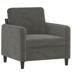Sofa Chair Dark grey Velvet (100% polyester), metal, pl...