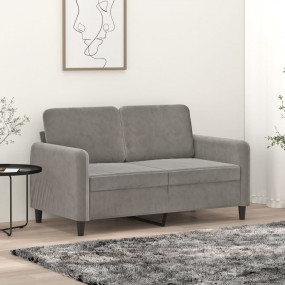2-seater Sofa Light grey Velvet (100% polyester), metal...