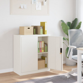 File Cabinet White Powder-coated steel 31.1x15.7x35.4 i...