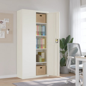 File Cabinet White Powder-Coated Steel Extra High