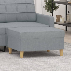 Footstool Light grey 100% polyester fabric, plywood, fo...