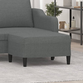 Footstool Dark Grey Polyester Standard Footstool Rectan...
