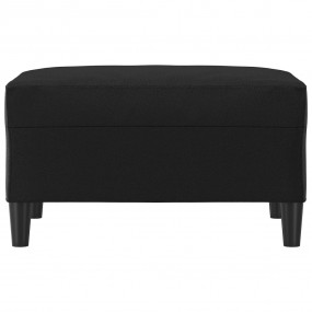 Footstool Black Faux leather Compact Footstool Rectangu...