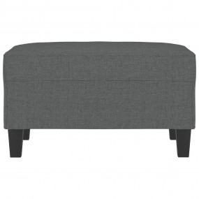Footstool Dark Grey Polyester Compact Footrest Rectangu...