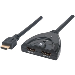 Manhattan 207416 2-Port HDMI Switch with 20-Inch Integr...