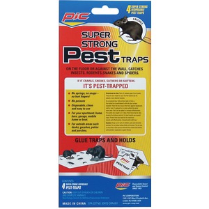 PIC GPT-4 Glue Pest Trap for Spiders & Snakes, 4 pk