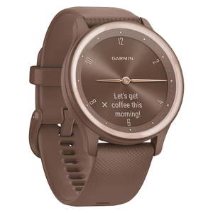 Imag:Garmin 010-02566-02 vivomove Sport Smartwatch with Silicone Band (Cocoa)