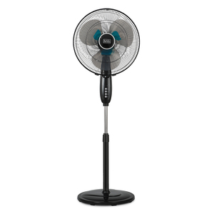 Imag:BLACK+DECKER BFSD116B 3-Speed 60-Watt 16-In. Dual-Blade Oscillating Stand Fan with Remote, BFSD116B