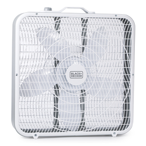 Imag:BLACK+DECKER BFB20SW BFB20SW 20-In. 3-Speed Portable Box Fan with Carrying Handle and Recessed Cord Storage, White